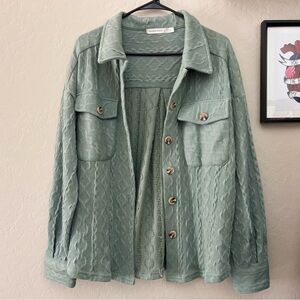 Altar’d State Seafoam Green Knit Shacket